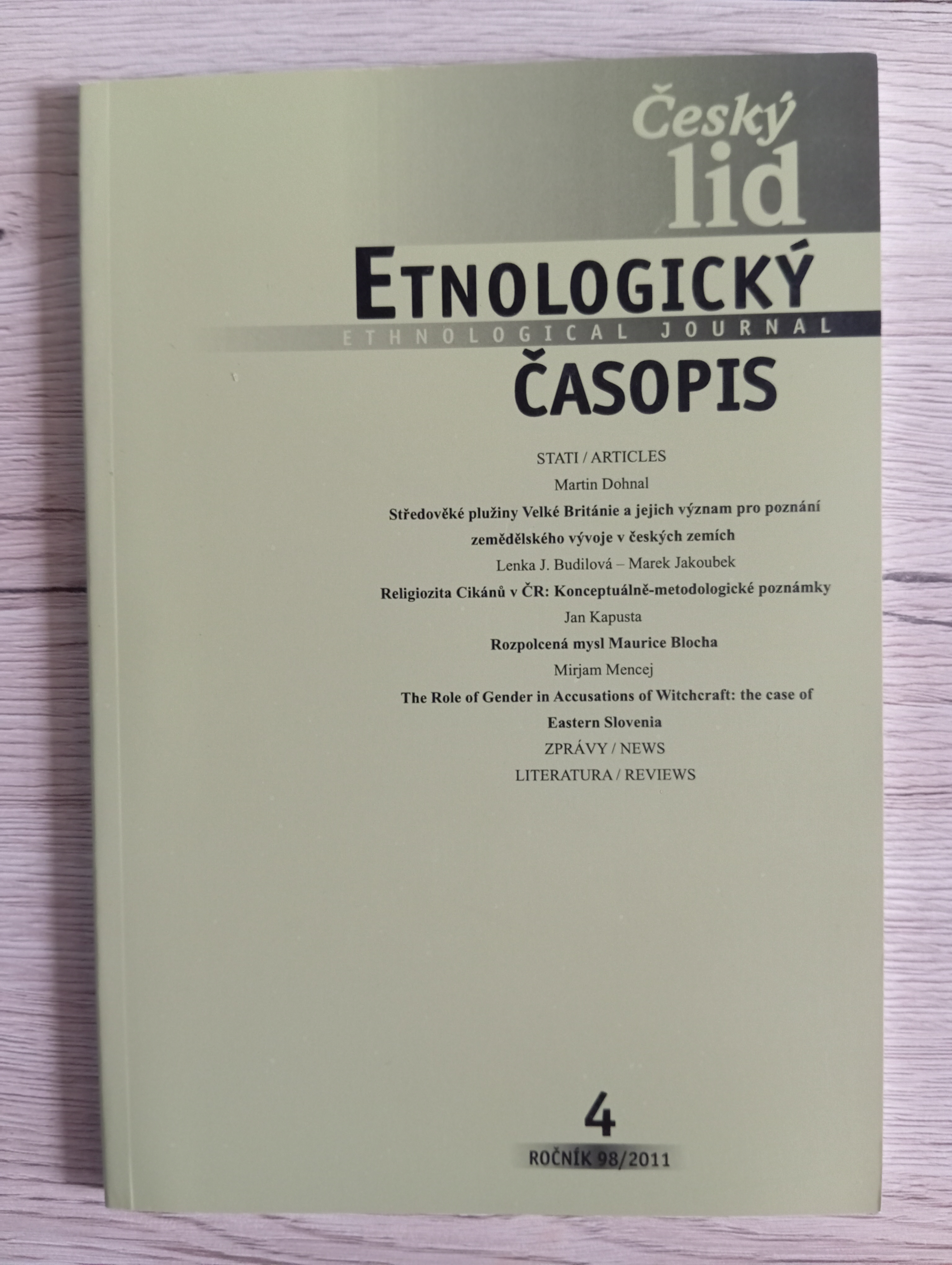 ČESKÝ LID. ETNOLOGICKÝ ČASOPIS 4/2011 - Kolektiv